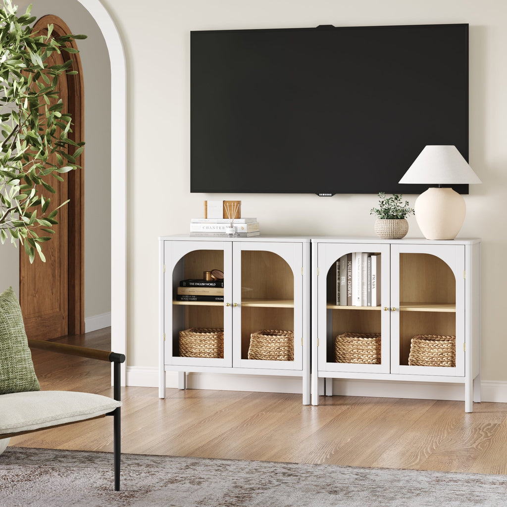 Curio Cabinet Credenza with Glass Door