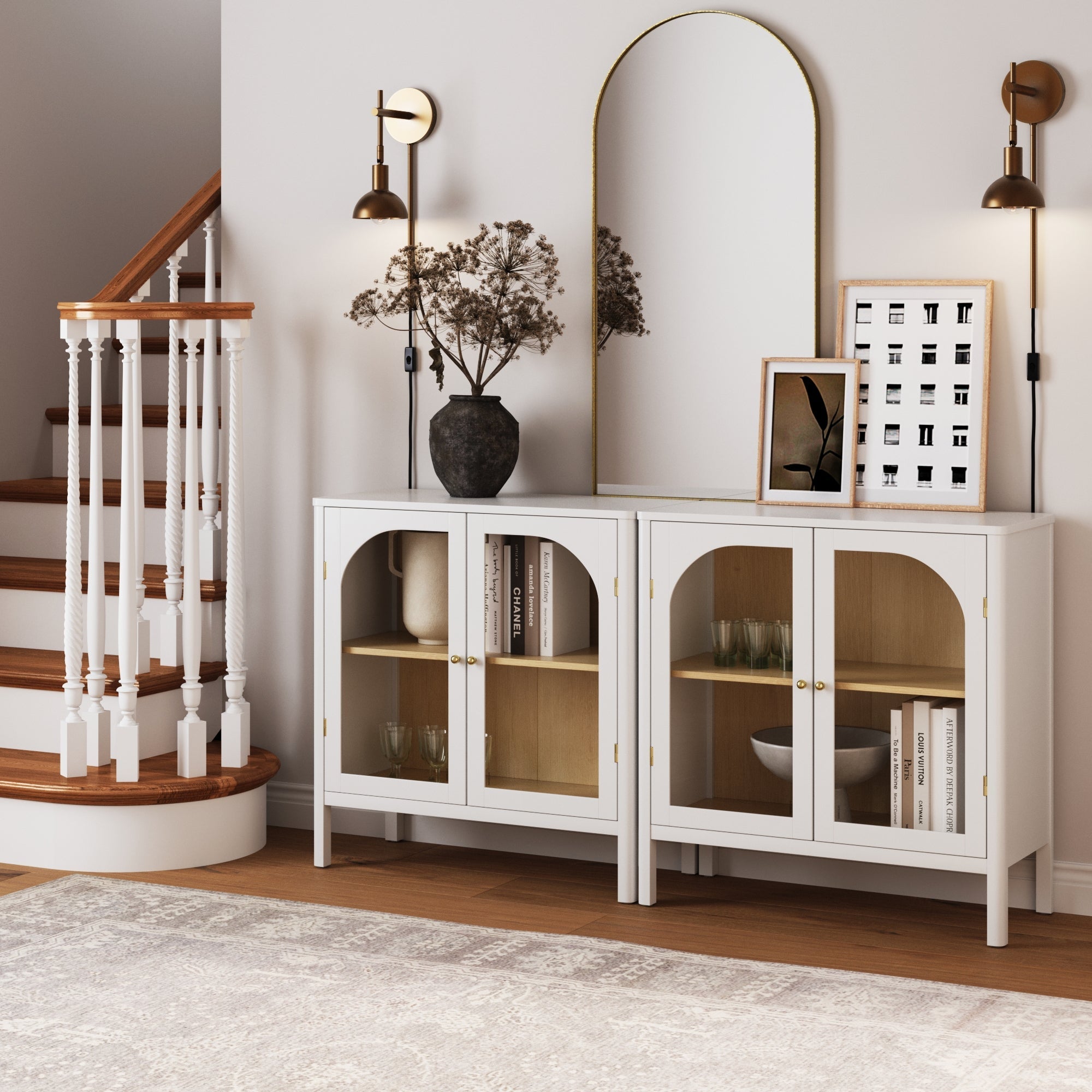 Curio Cabinet Credenza with Glass Door