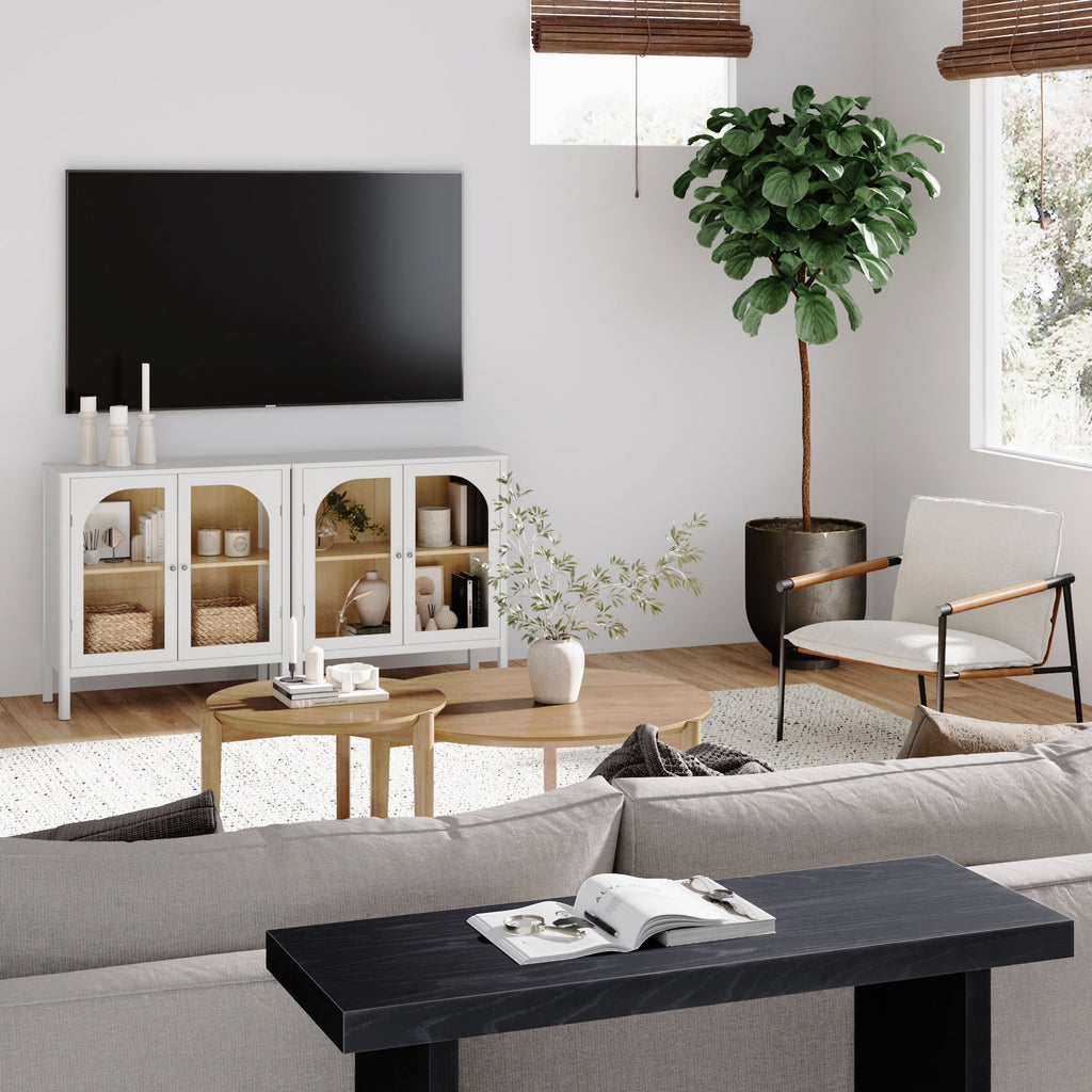 Arched Glass Door TV Console for TVs up to 65"