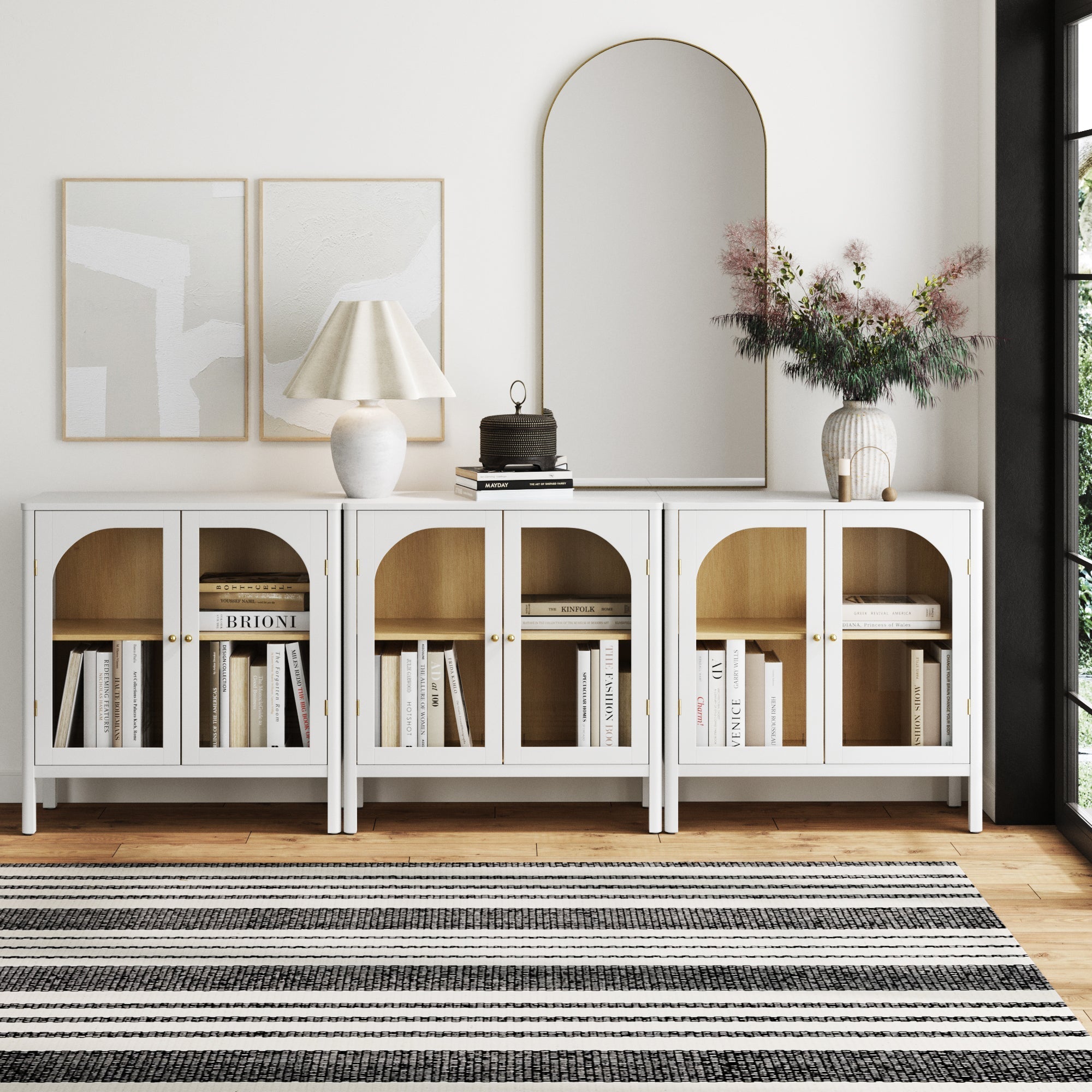 Curio Cabinet Credenza with Glass Door