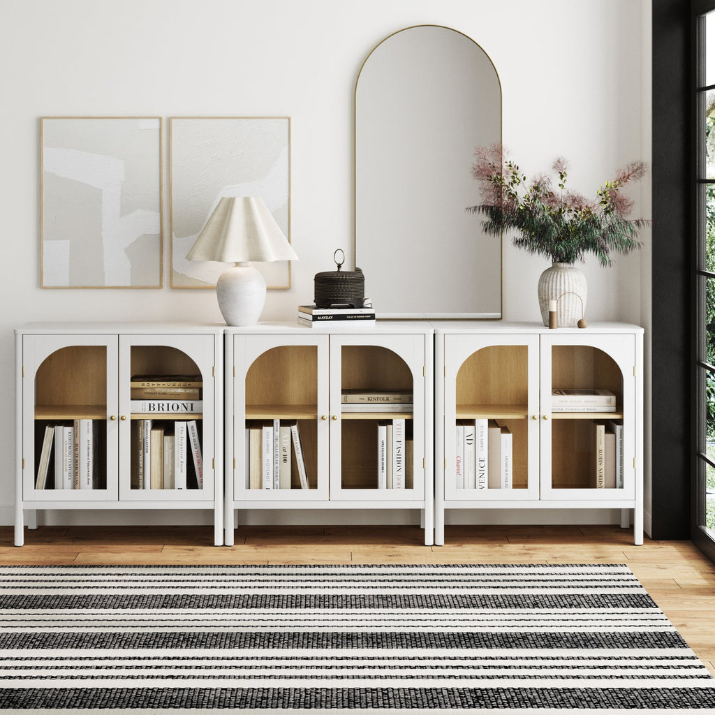 Arched Glass Door TV Console for TVs up to 75"