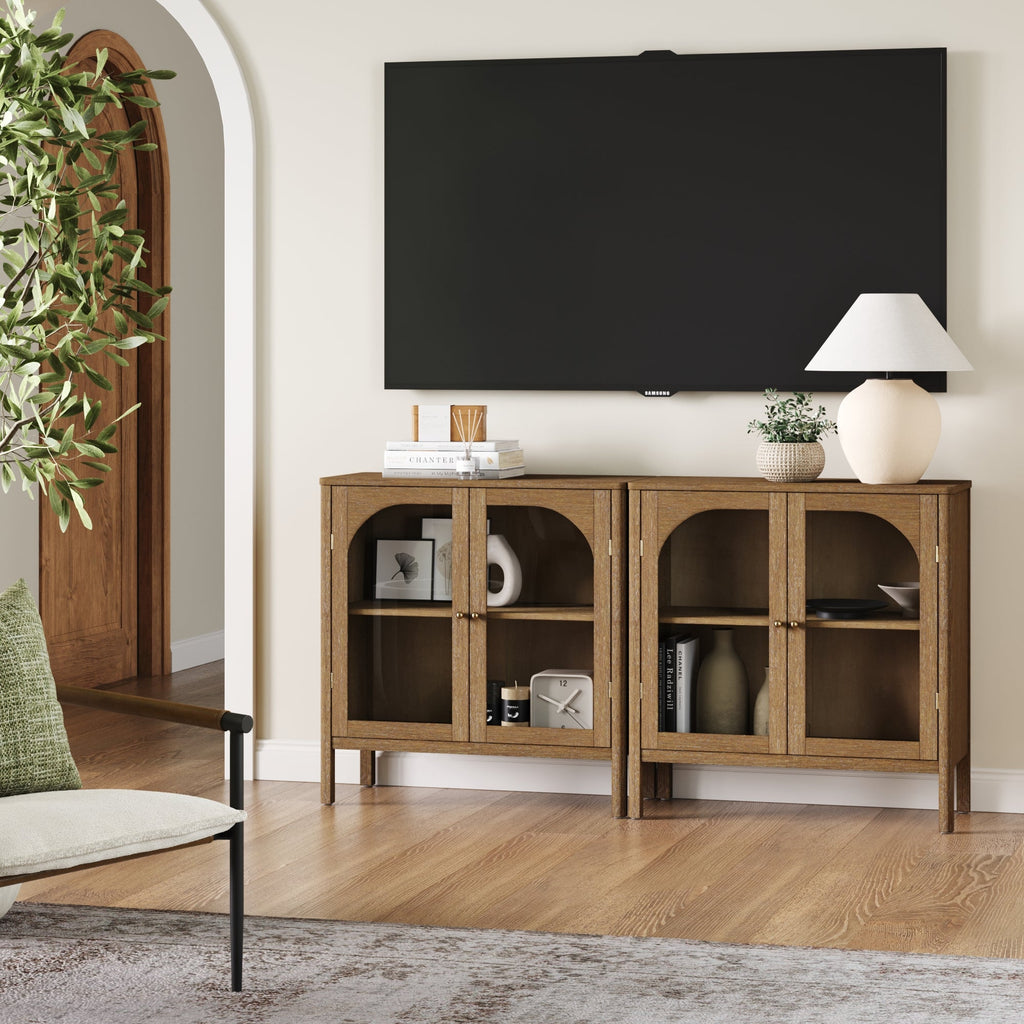 Curio Cabinet Credenza with Glass Door