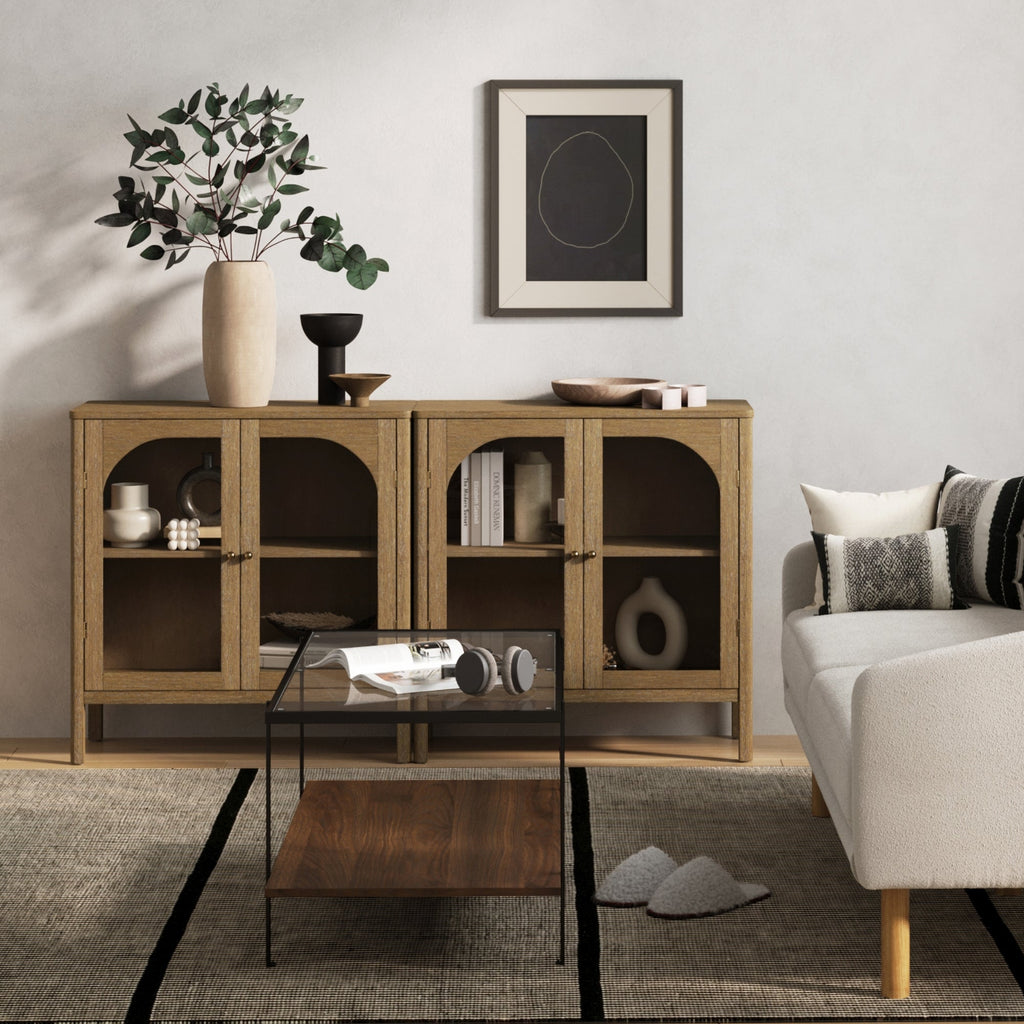 Curio Cabinet Credenza with Glass Door