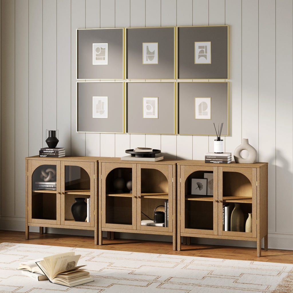 Curio Cabinet Credenza with Glass Door