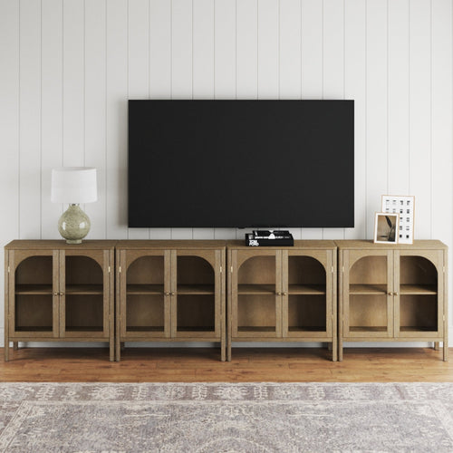 Arched Glass Door TV Console for TVs up to 100"