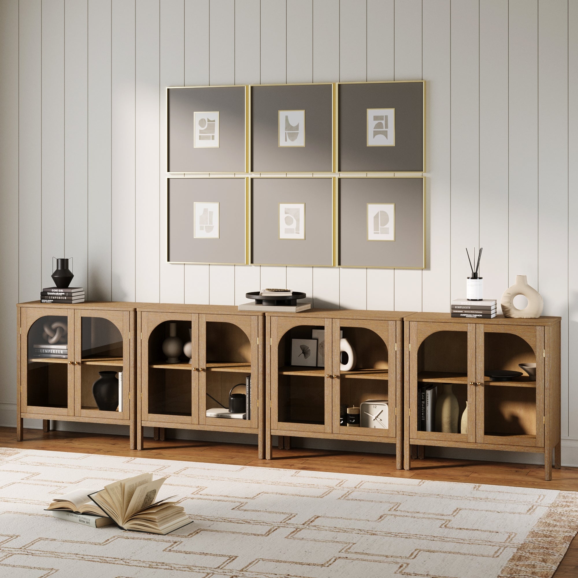 Arched Glass Door TV Console for TVs up to 100"