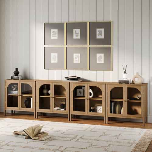 Arched Glass Door TV Console for TVs up to 100"