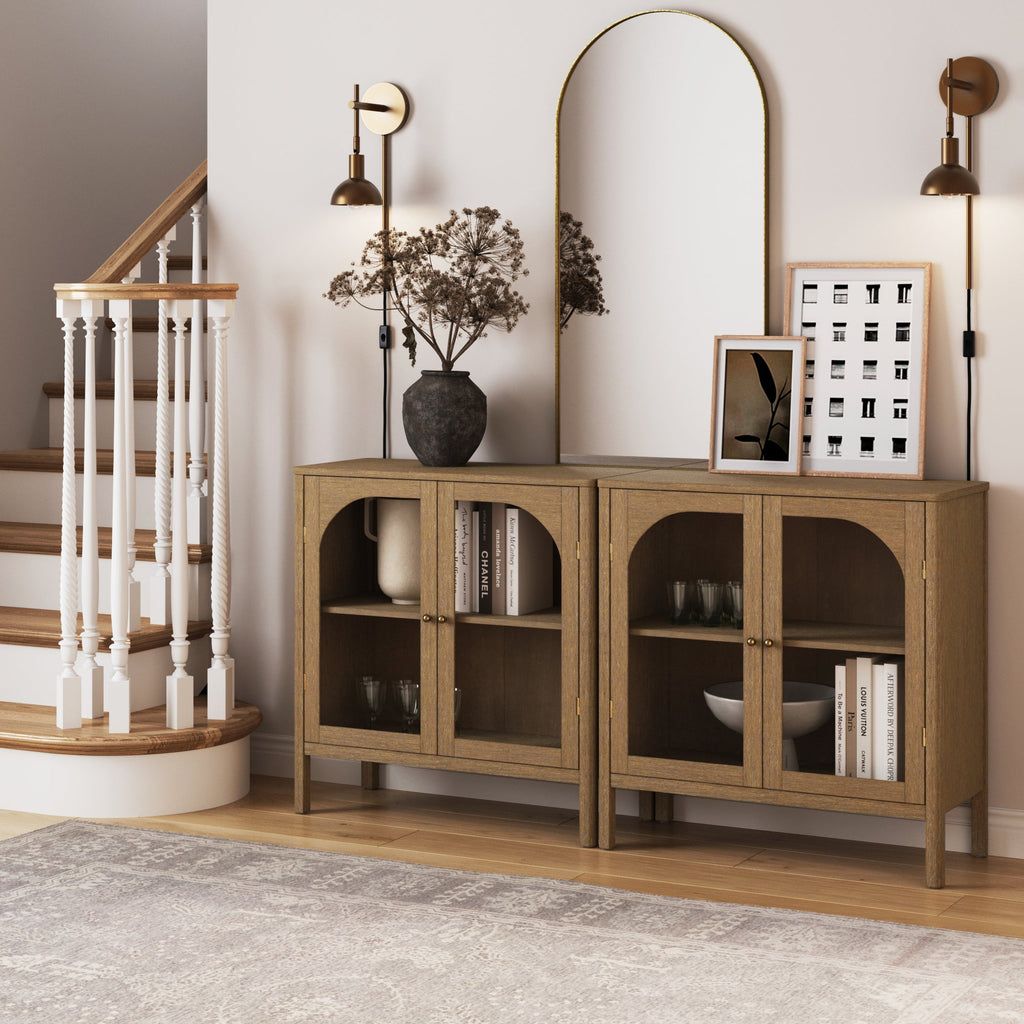 Curio Cabinet Credenza with Glass Door