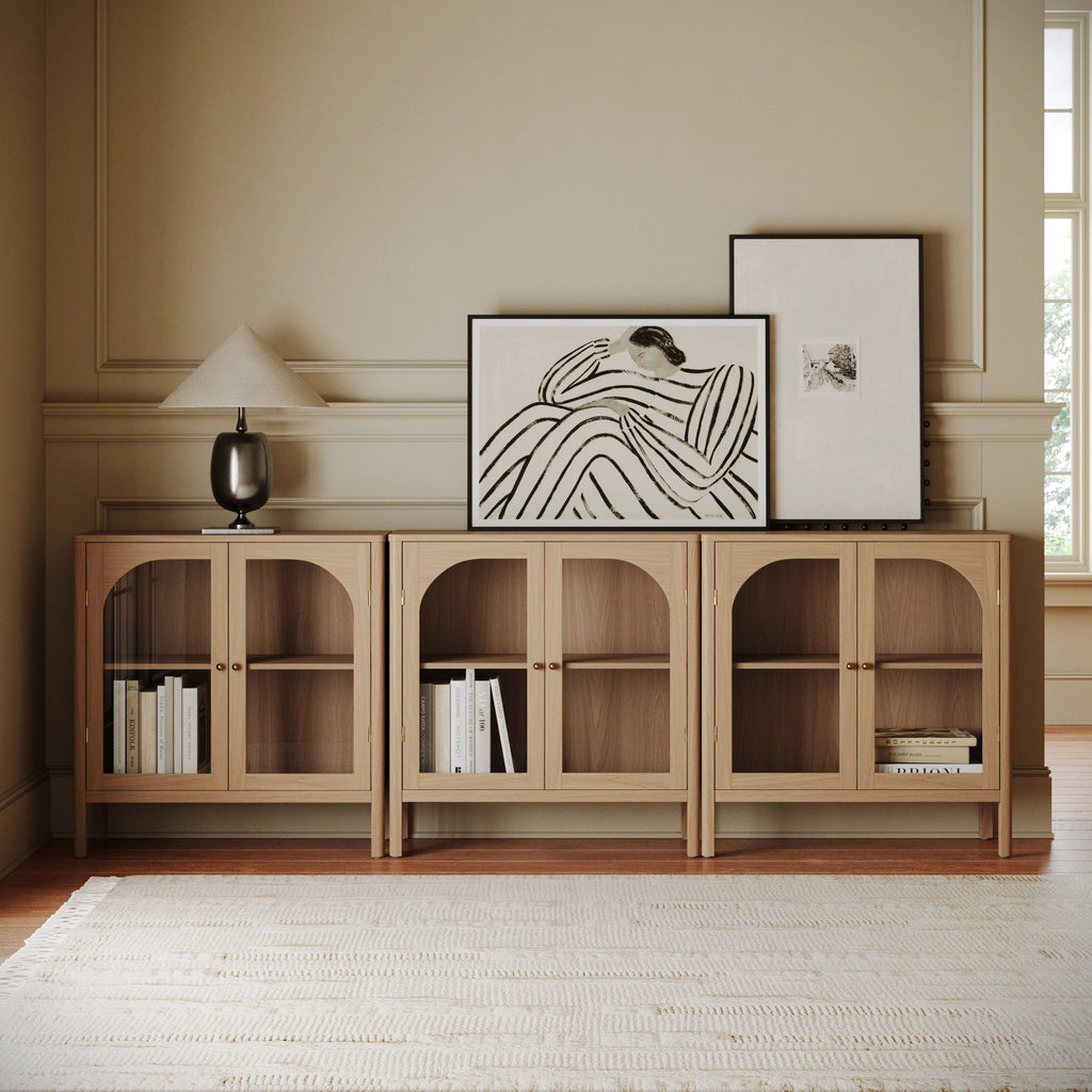 Arched Glass Door TV Console for TVs up to 75"