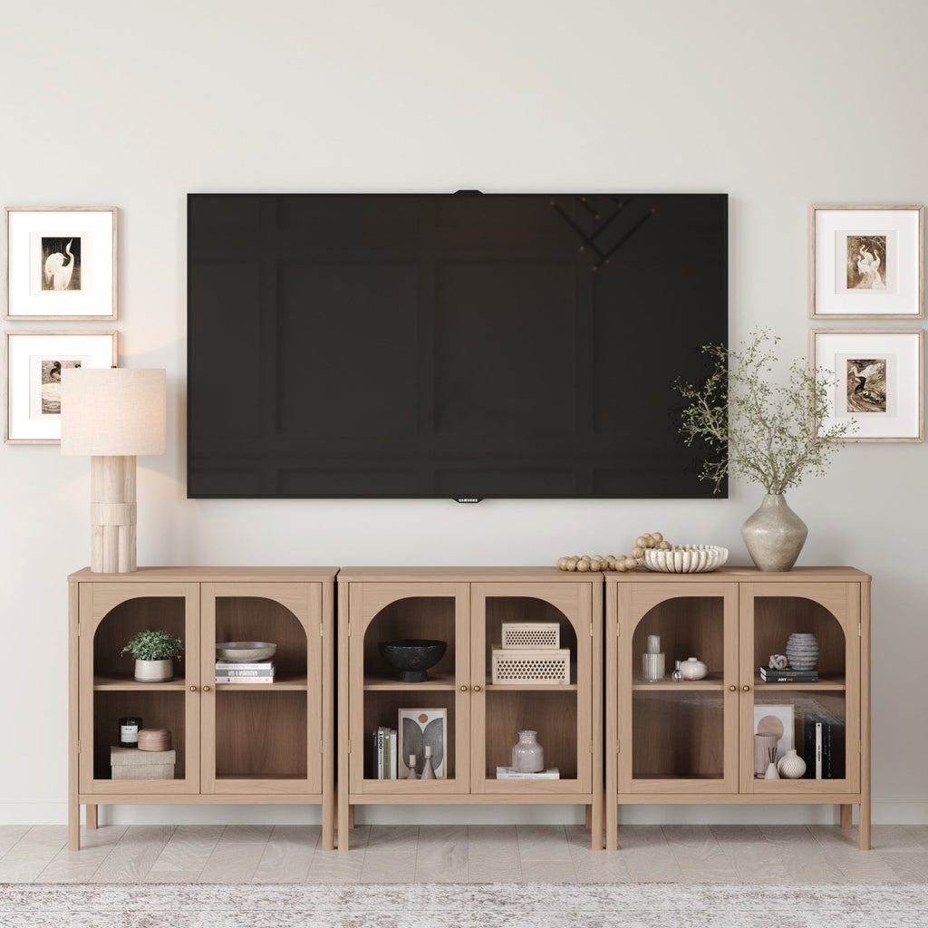 Curio Cabinet Credenza with Glass Door