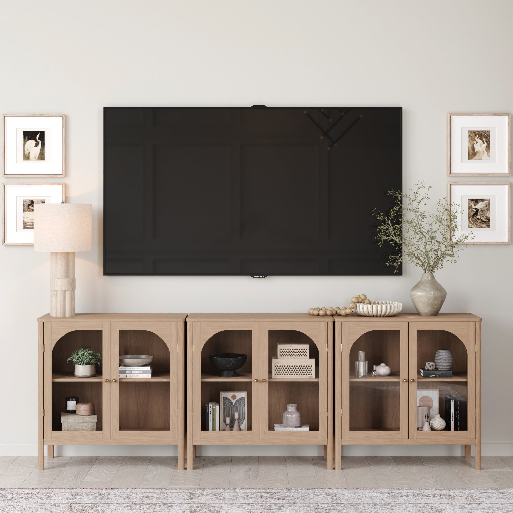 Curio Cabinet Credenza with Glass Door