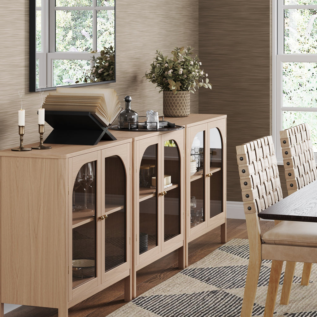 Curio Cabinet Credenza with Glass Door
