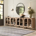 Large Glass Door Curio Cabinet Credenza