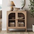 Wood Curio Cabinet with Glass Doors