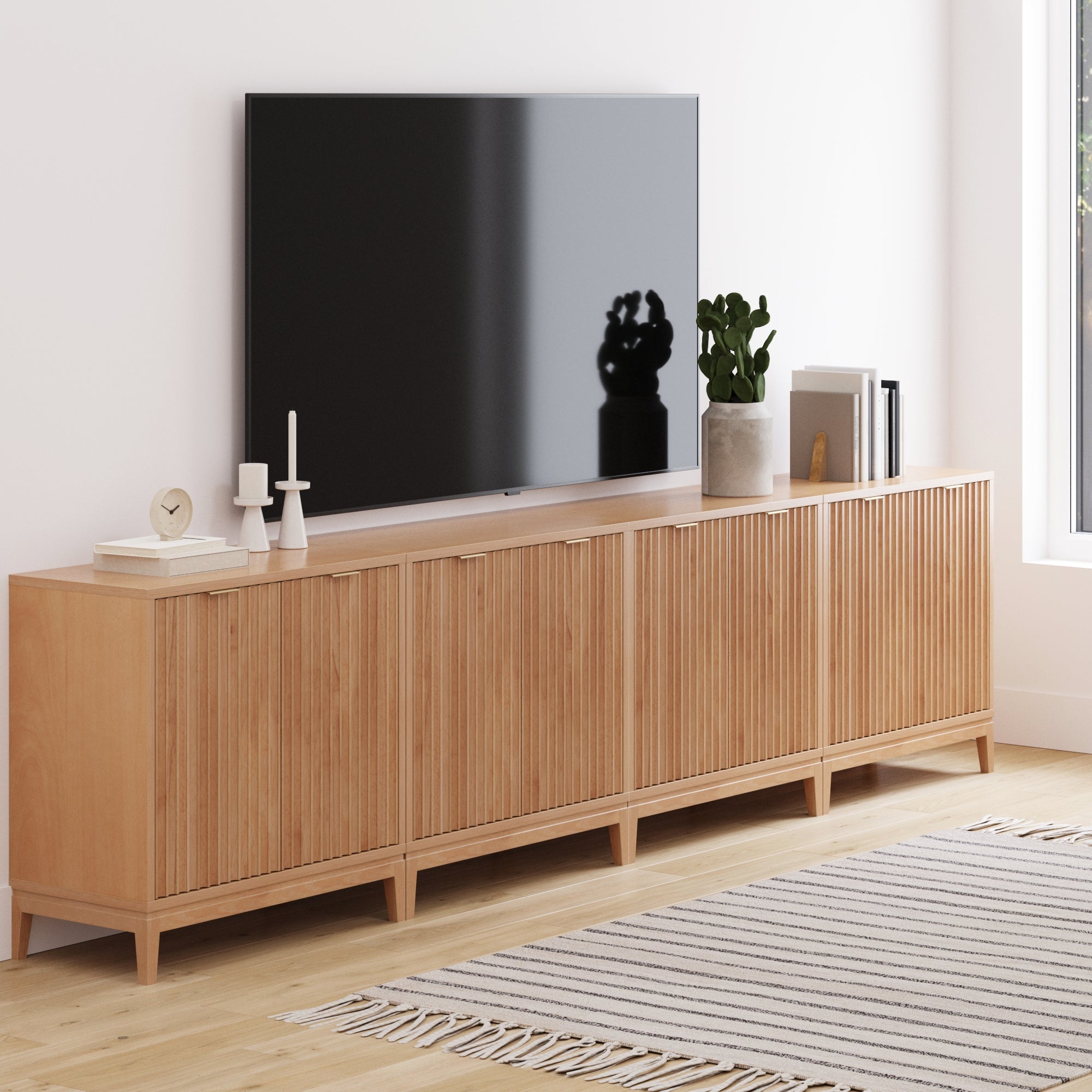 Mid-Century Fluted for TVs up to 100" Console