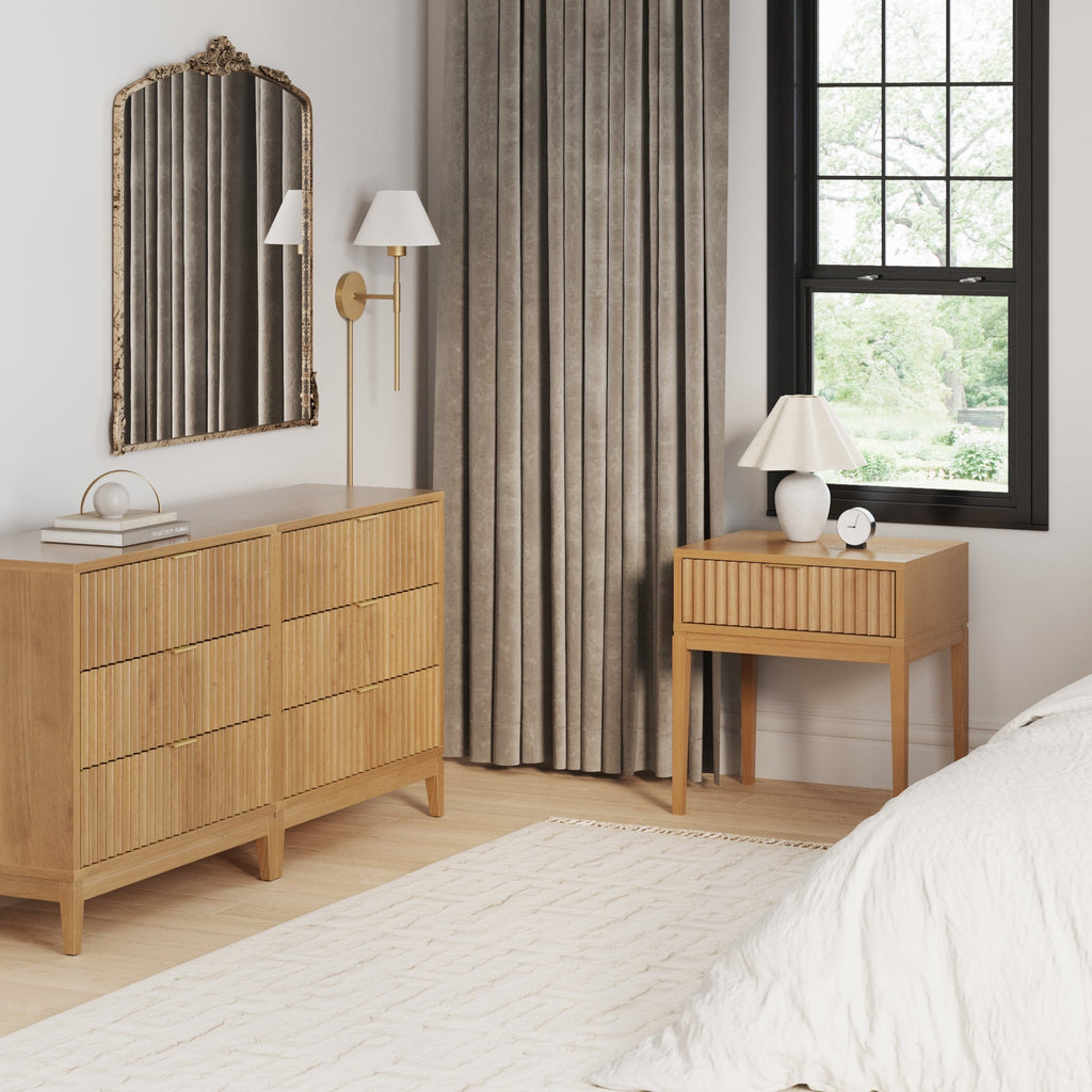 Fluted Wood Bedroom Set