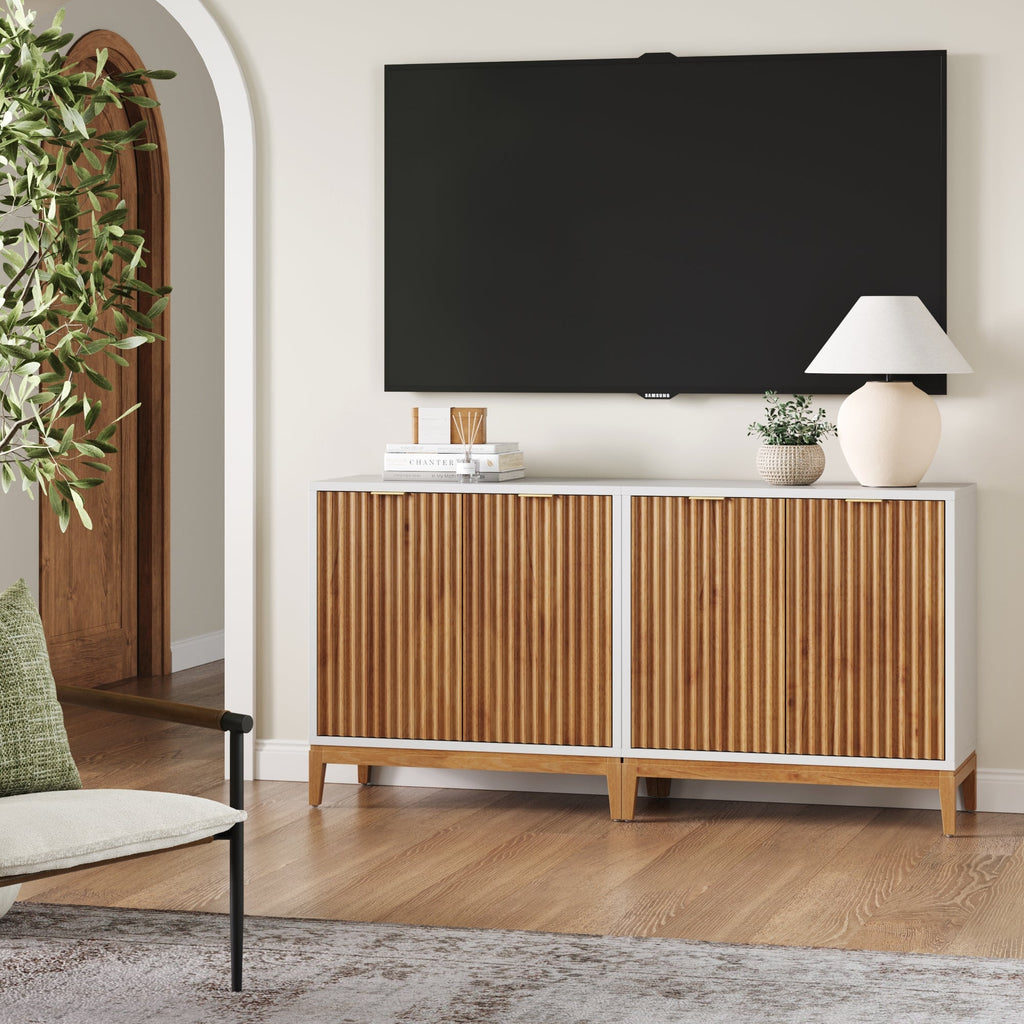 Mid-Century Fluted TV Console for TVs up to 65"