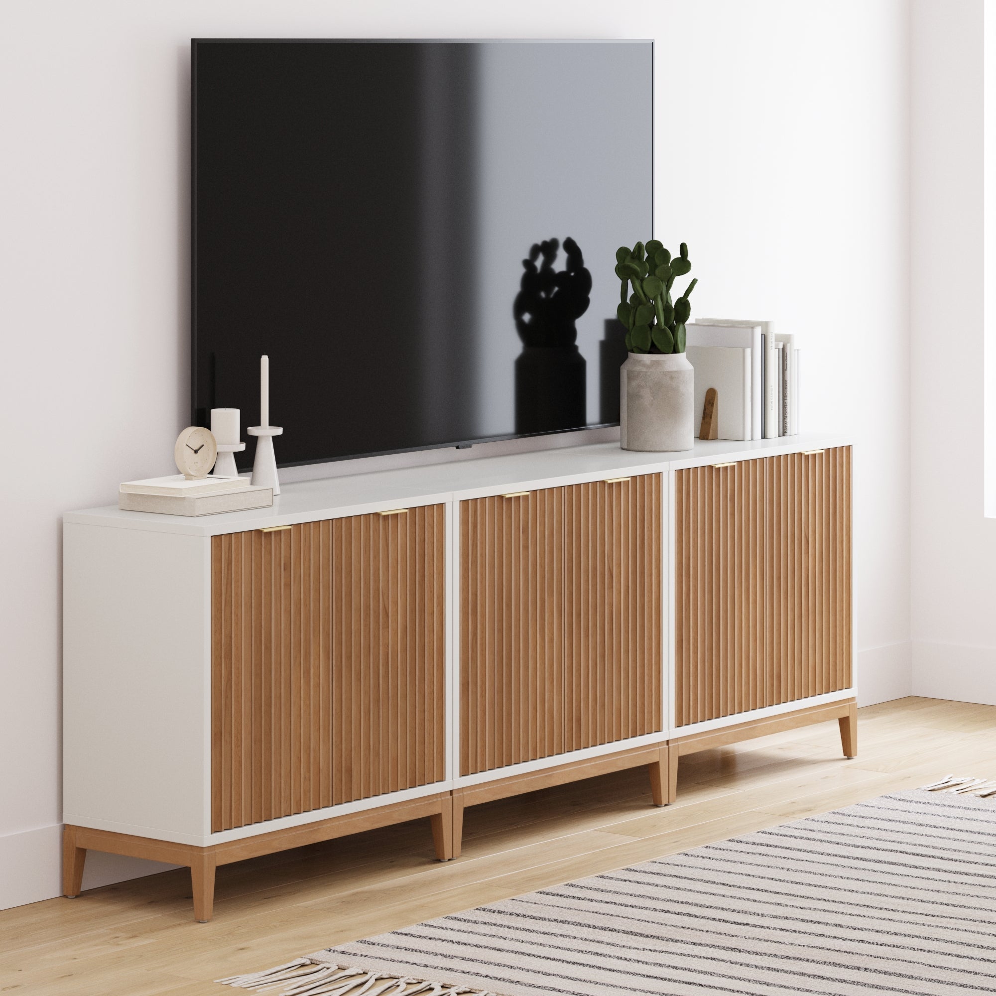 Mid-Century Fluted TV Console for TVs up to 75"
