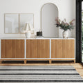 Mid-Century Fluted Storage Credenza Warm