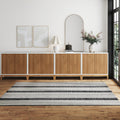 Mid-Century Large Fluted Credenza Console Table Warm