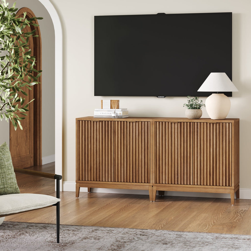 Mid-Century Fluted TV Console for TVs up to 65"