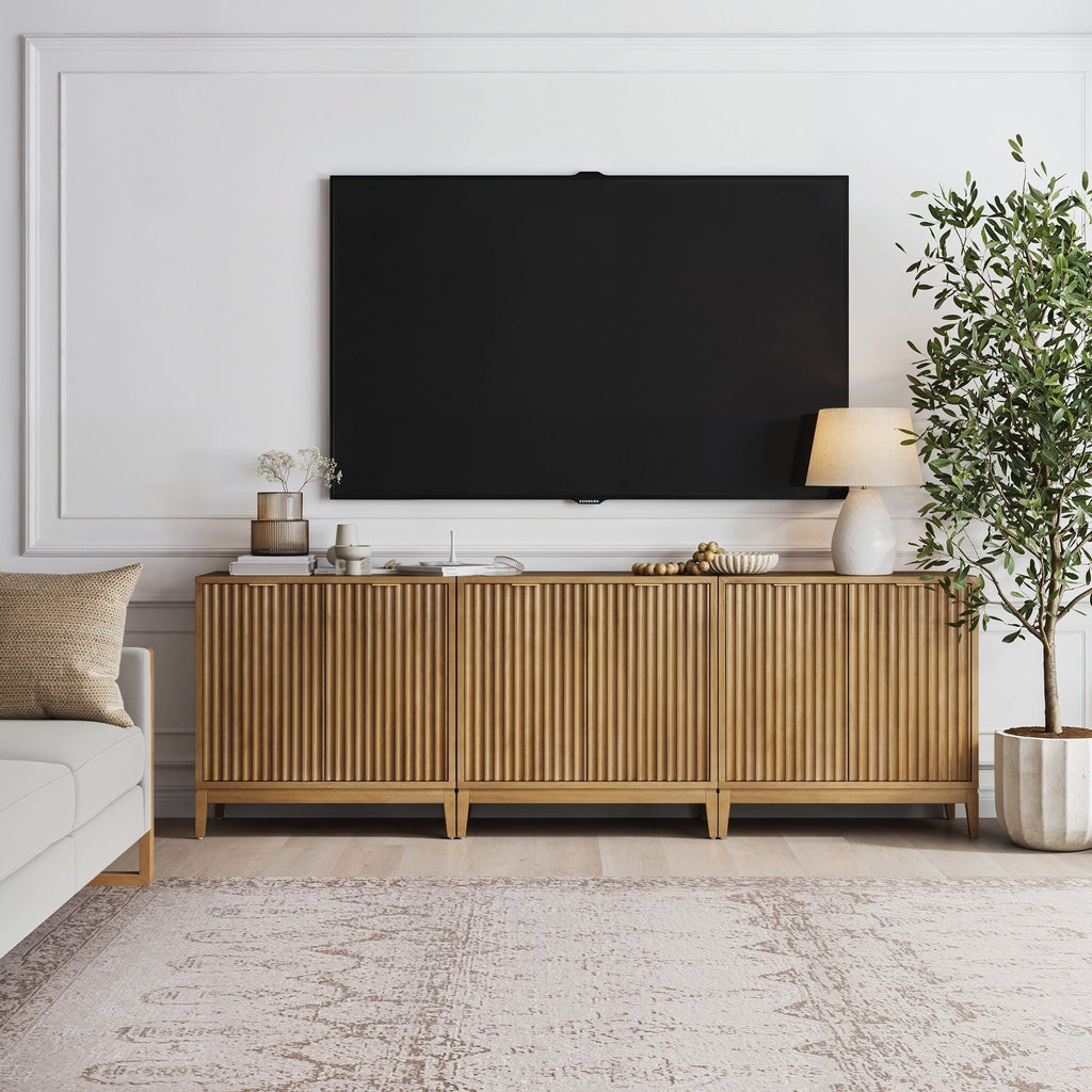 Mid-Century Fluted TV Console for TVs up to 75"
