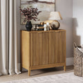 Mid-Century Fluted Storage Cabinet