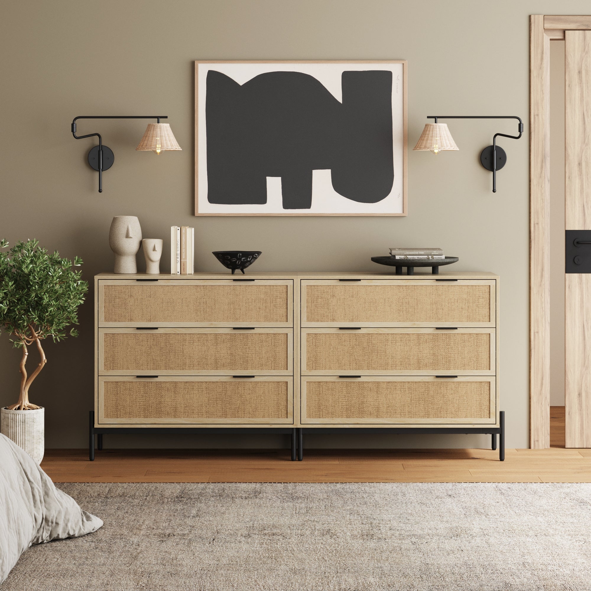 Rattan & Wood Dresser