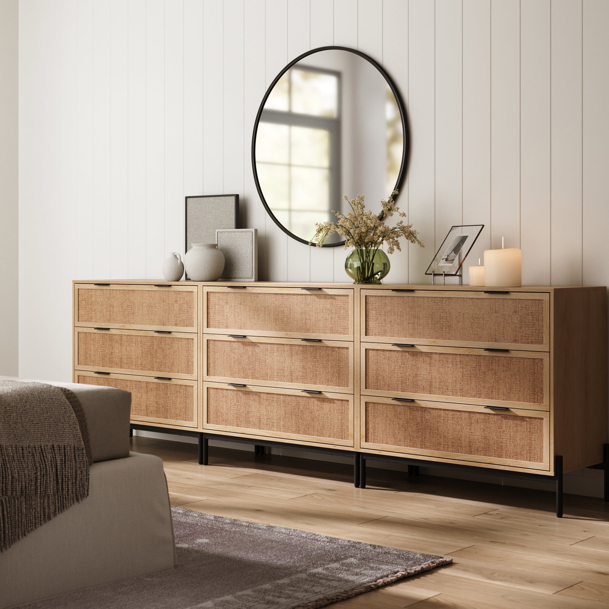 Rattan & Wood Dresser