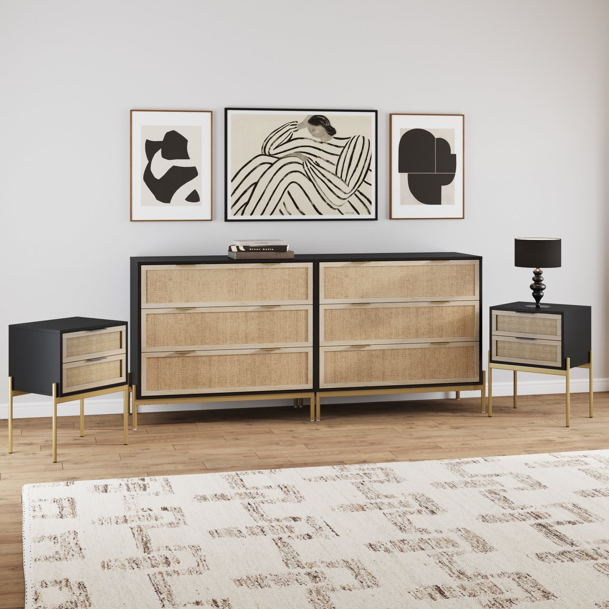 Bedroom Set Two Dresser & Two Nightstand