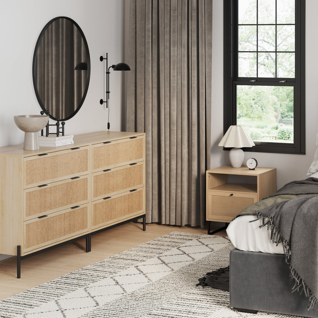 Boho Rattan Cabinet Bedroom Set