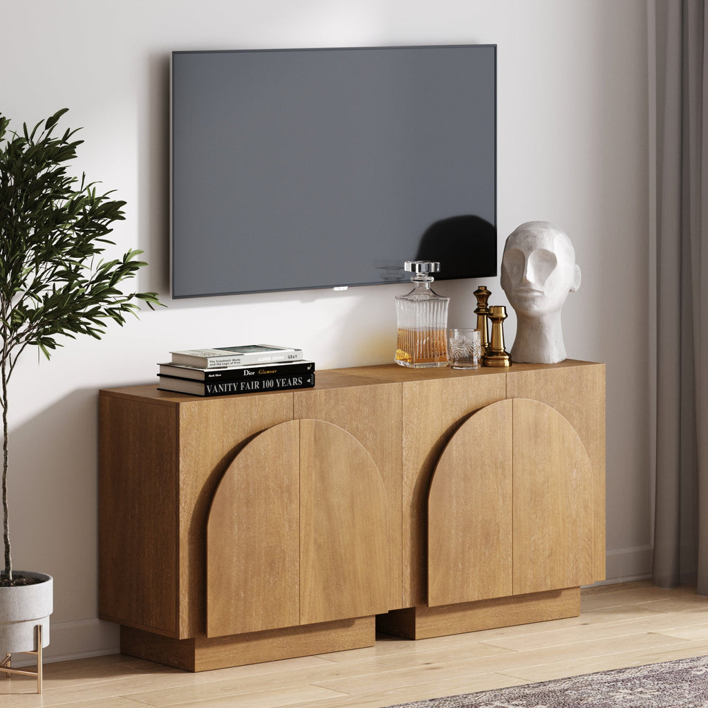 Wood Arched TV Console Stand for TVs up to 65"