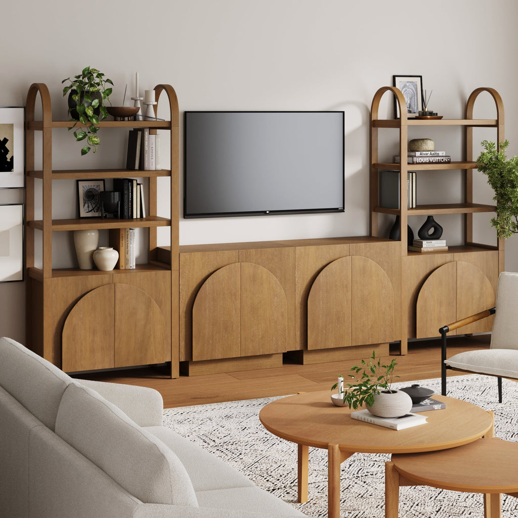 Mid-Century Arched Entertainment Center