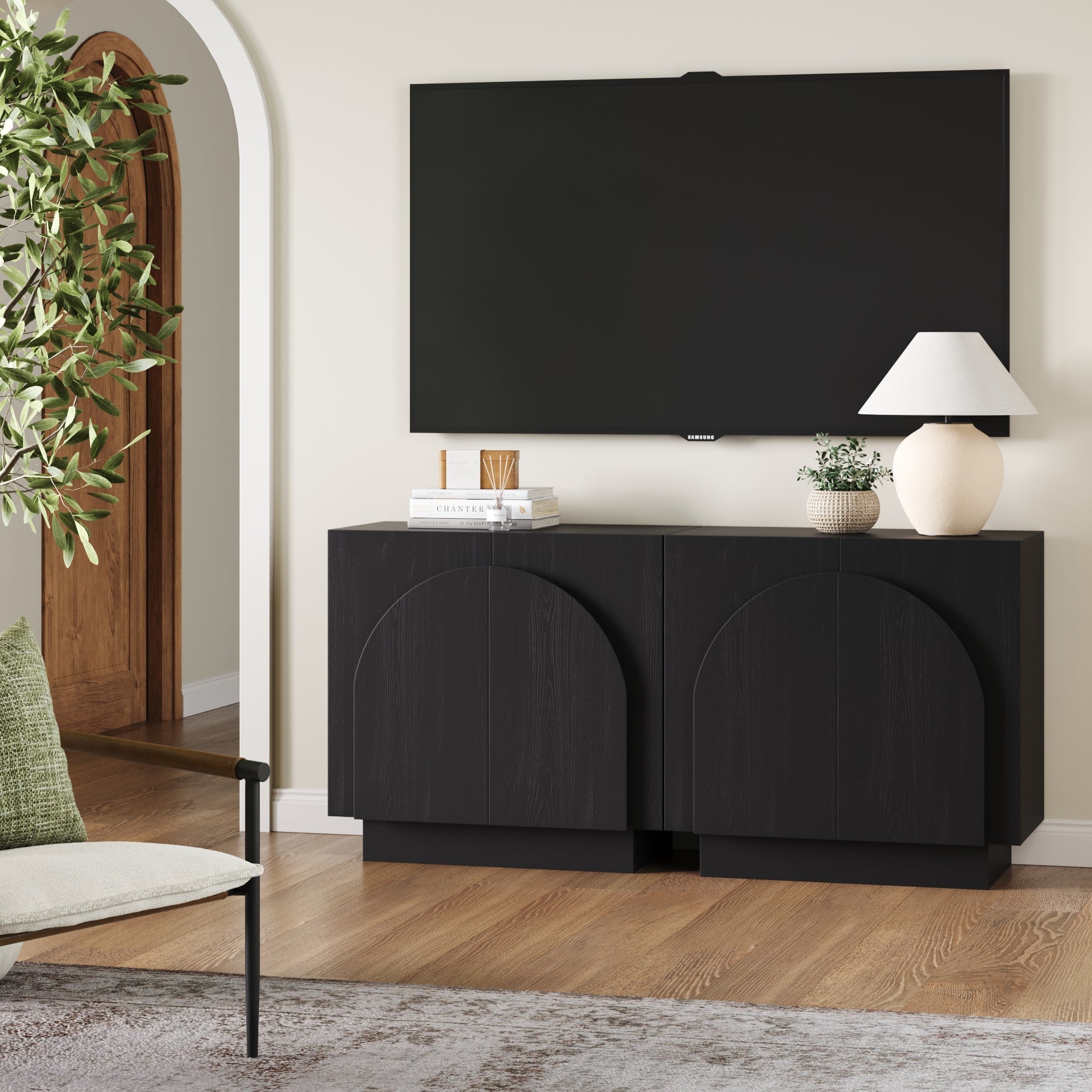Arched Kitchen Cabinet Credenza