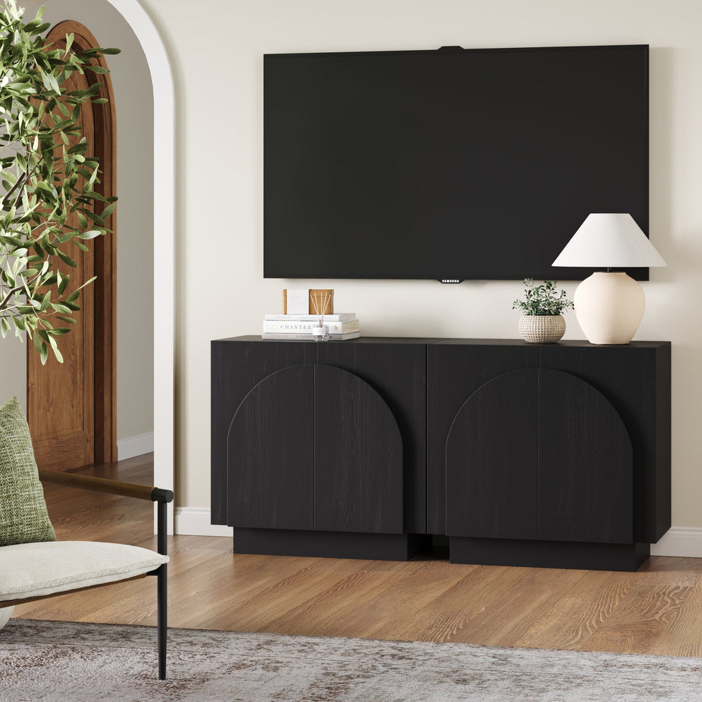 Wood Arched TV Console Stand for TVs up to 65"