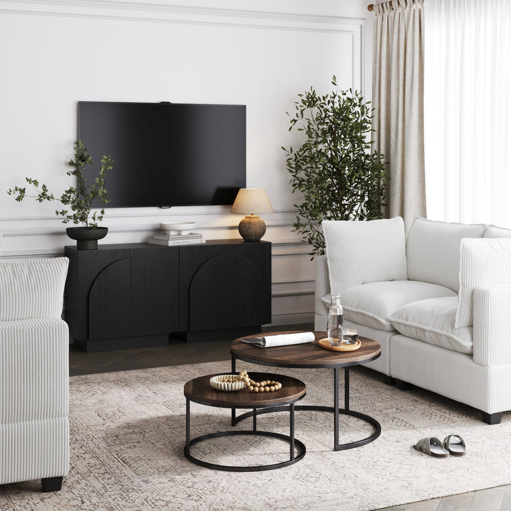 Wood Arched TV Console Stand for TVs up to 65"
