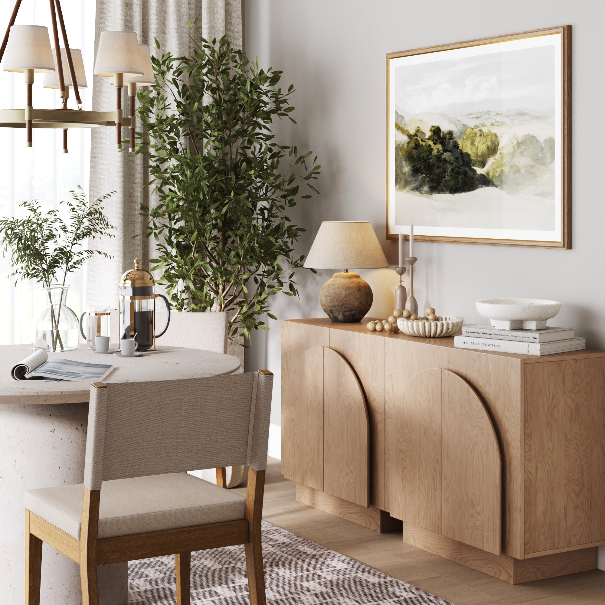Arched Kitchen Cabinet Credenza