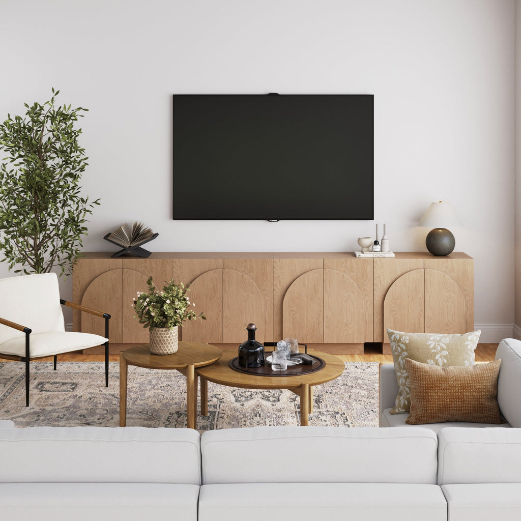 Wood Arched TV Console Stand for TVs up to 100"
