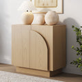 Wood Mid-Century Arched Storage Cabinet