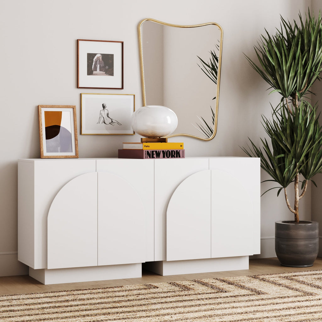 Wood Arched TV Console Stand for TVs up to 65"