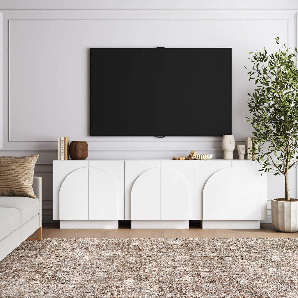 Wood Arched TV Console Stand for TVs up to 75"