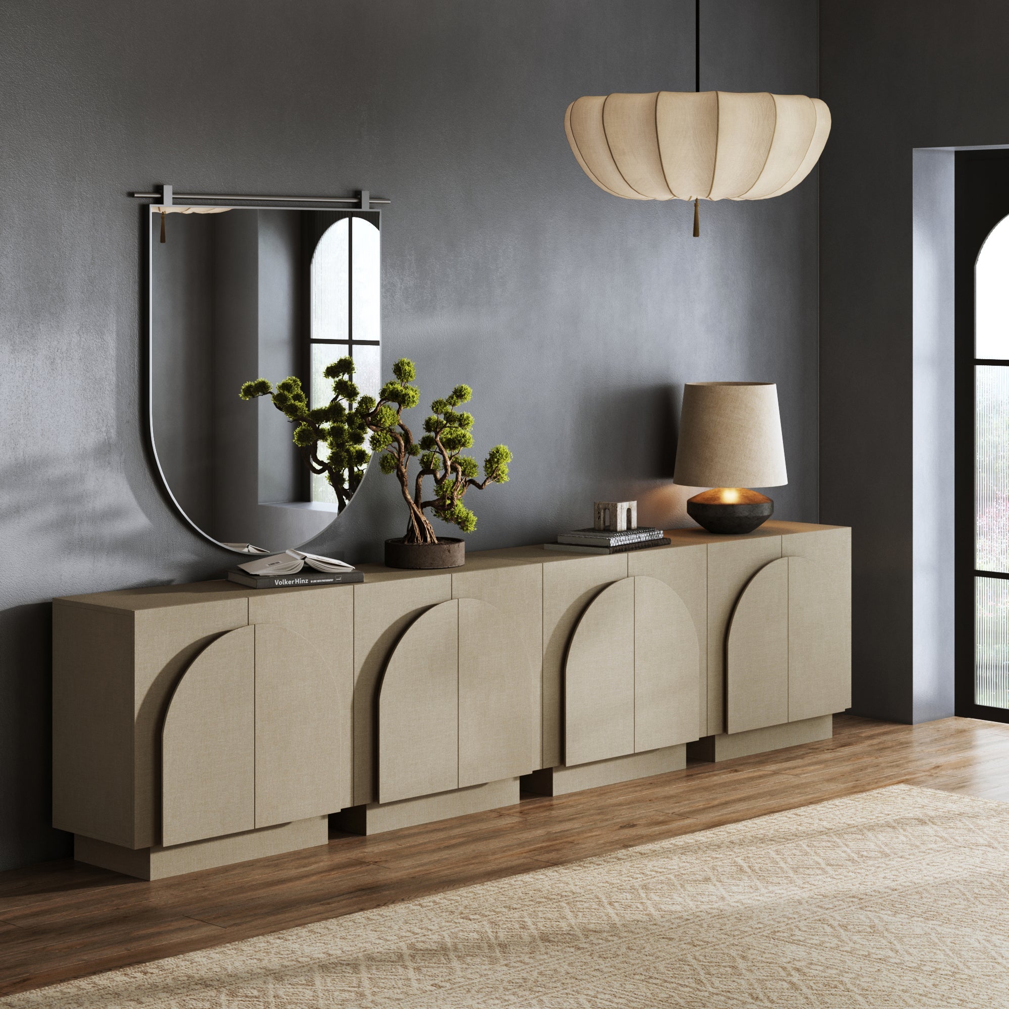 Arched TV Console Cabinet for TVs up to 100"