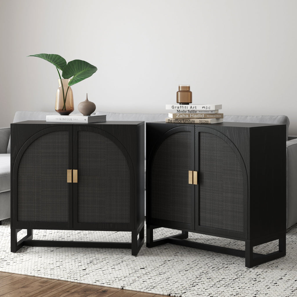 Arched Wooden Storage Credenza
