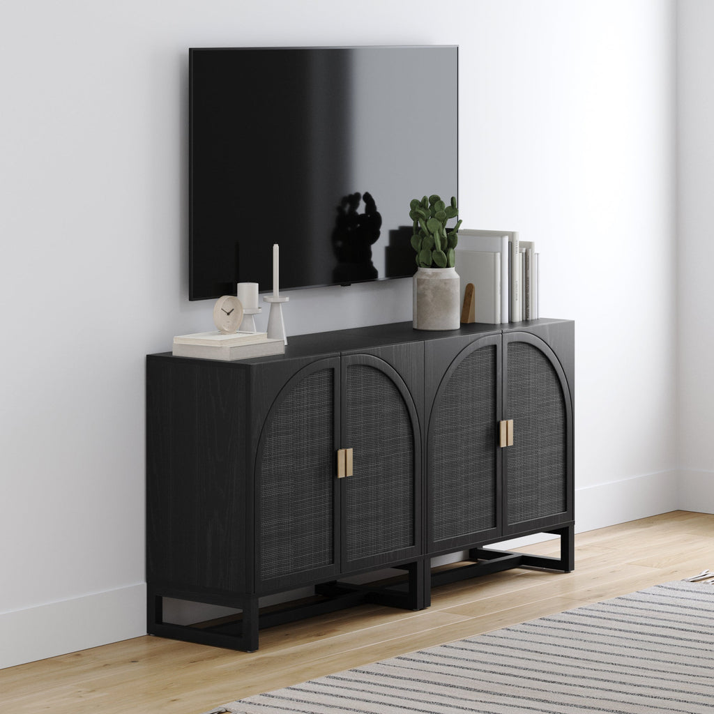 Rattan Arched TV Console Stand for TVs up to 65"