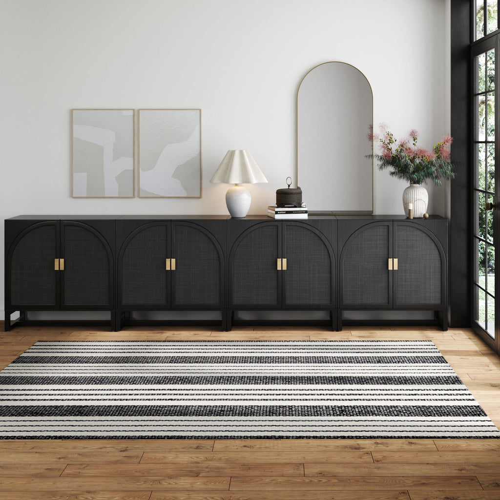 Arched Wooden Storage Credenza