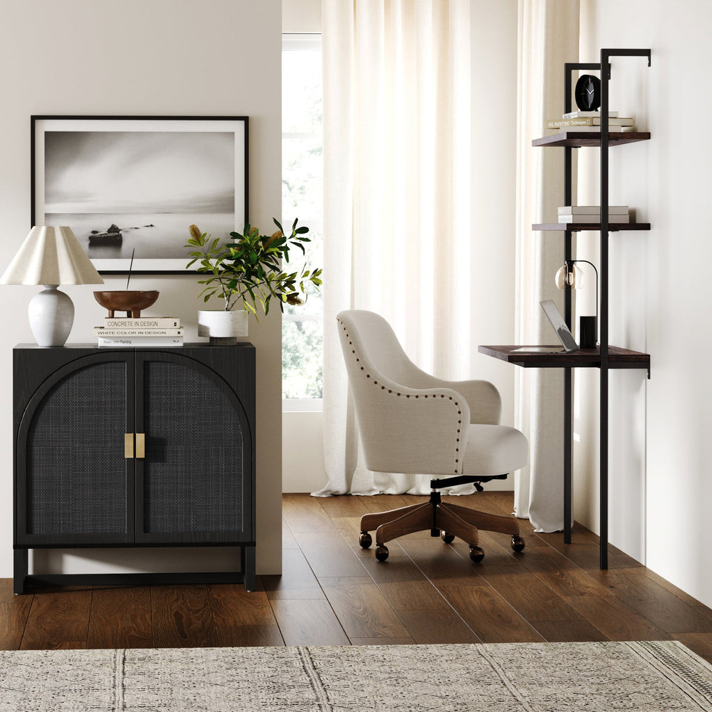 Arched Wooden 2-Door Storage Cabinet