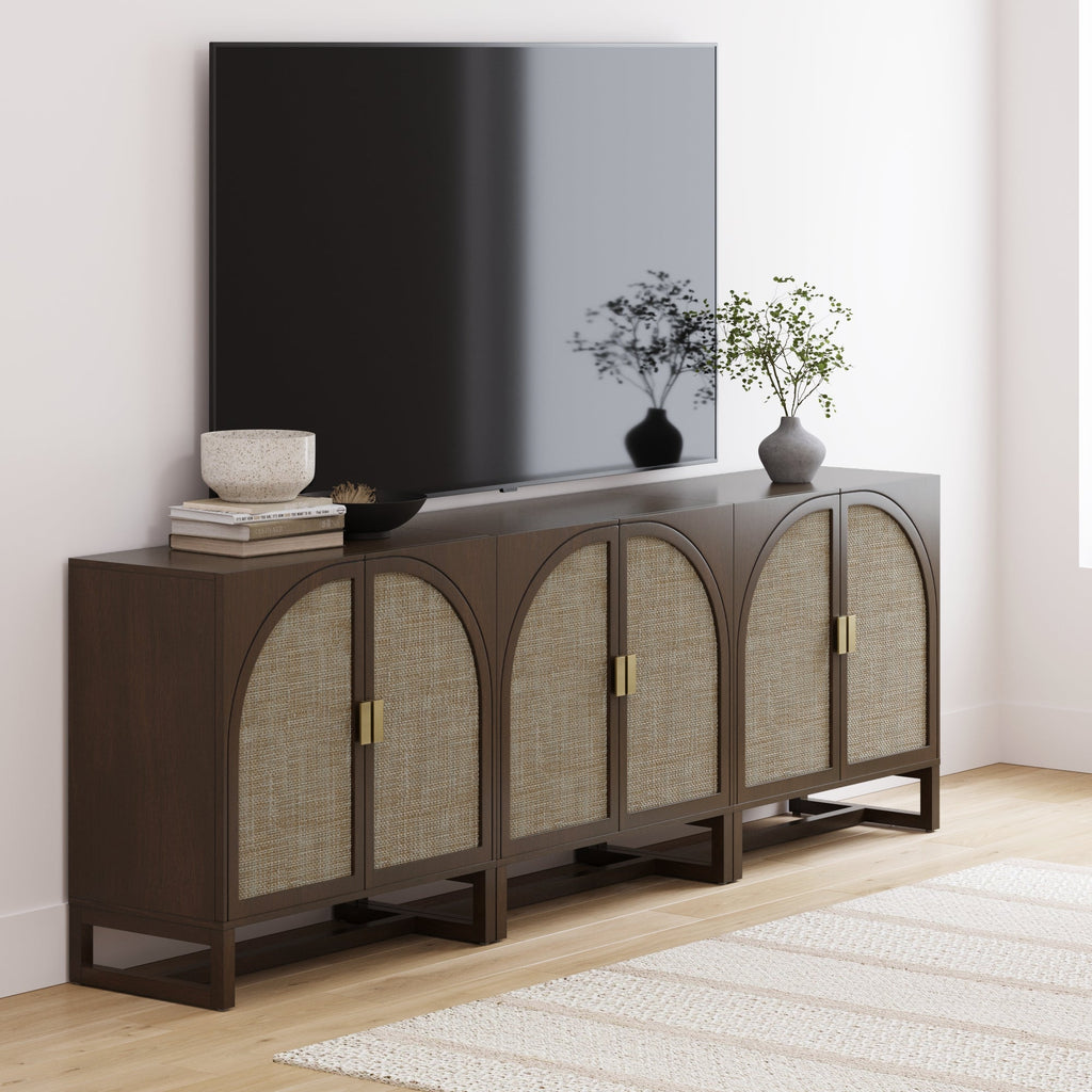 Boho Arched Storage Credenza Dark