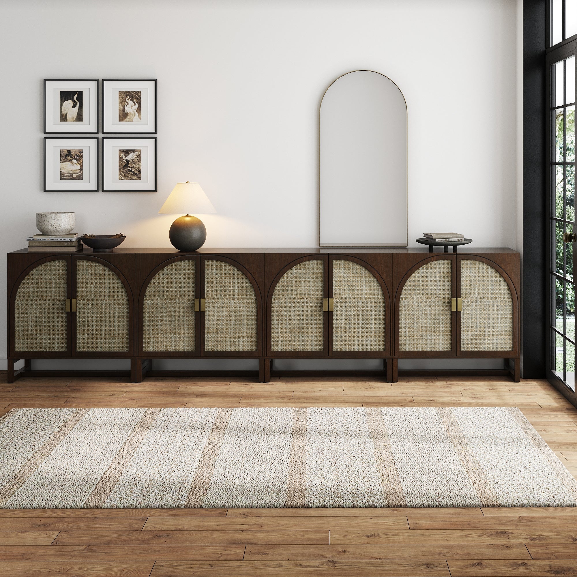 Large Arched Credenza Console Table Dark