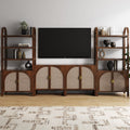 Arched Entertainment Center Wood Dark