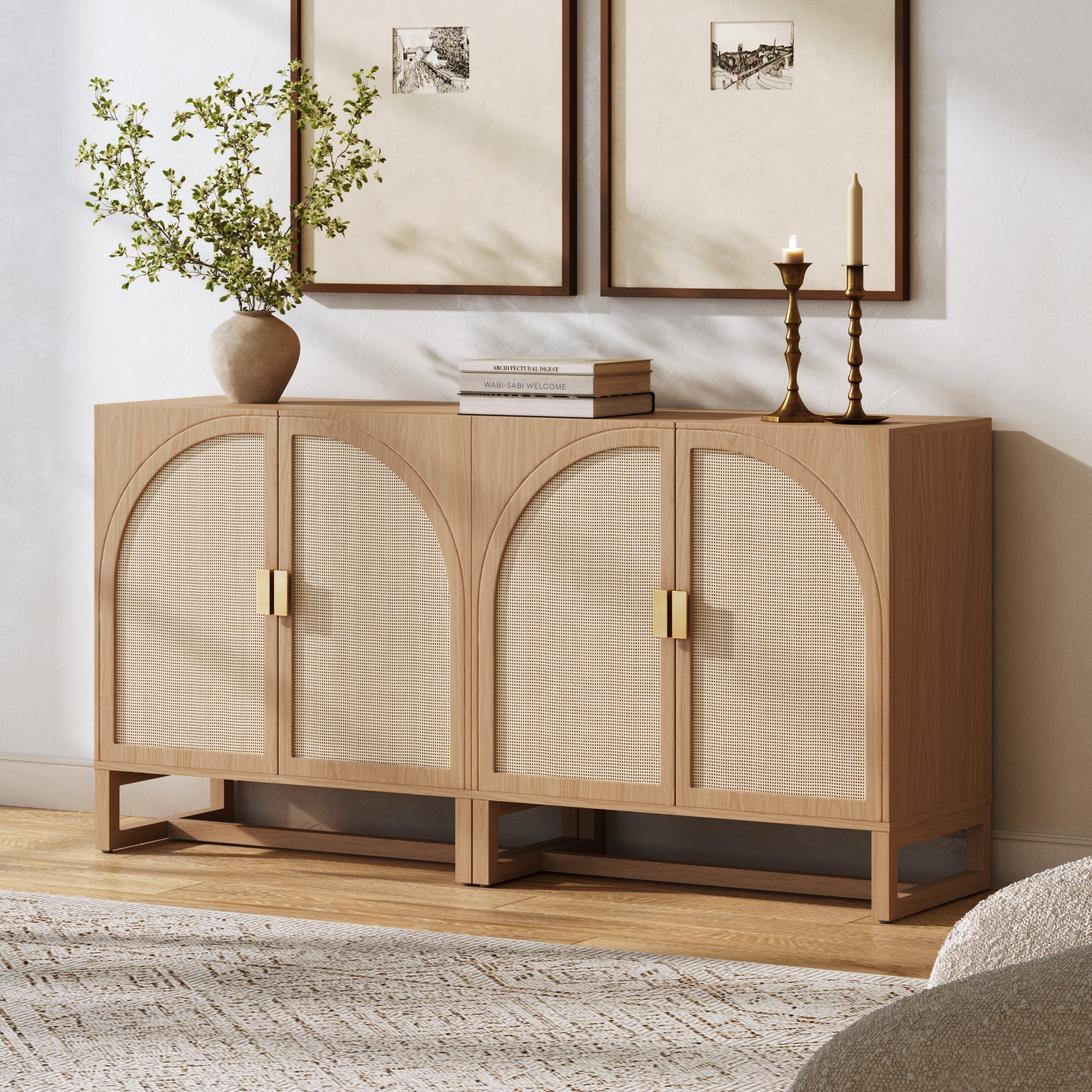Boho Arched Cabinet Credenza